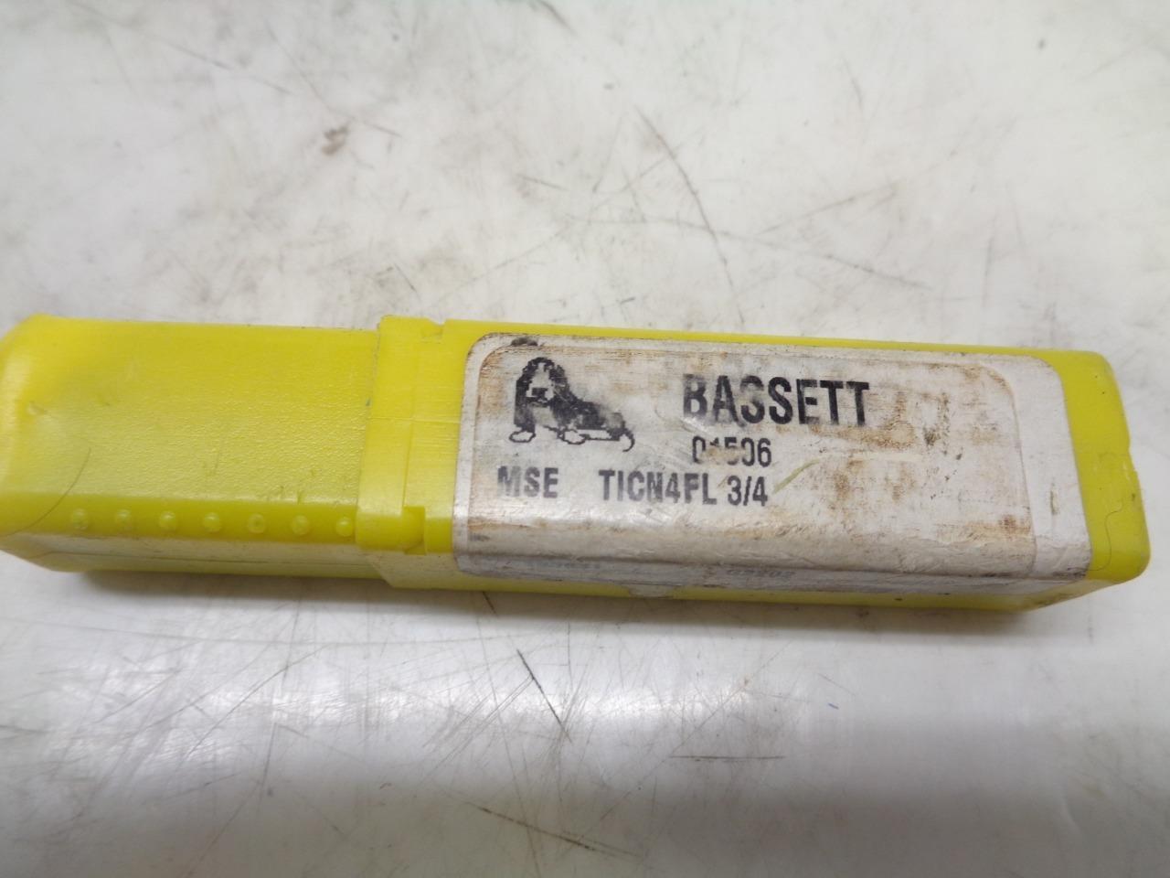 NEW BASSETT 01506 CARBIDE END MILL 3/4"x1-1/2" 4 FLUTE R22T6BC
