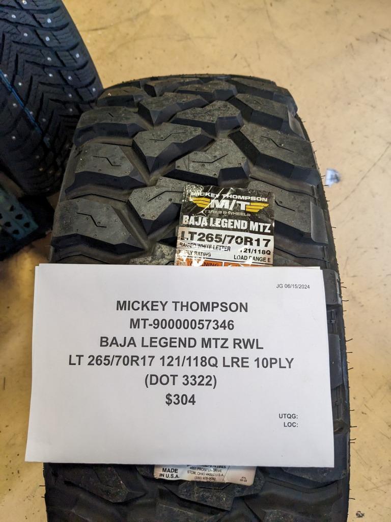 MICKEY THOMPSON BAJA LEGEND MTZ LT 265 70 17 121/118Q LRE 10PLY TIRE 90000057346