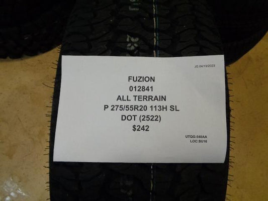 1 FUZION ALL TERRAIN P 275 55 20 113H SL 012841 TIRE BQ2 SU16