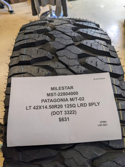 MILESTAR PATAGONIA M/T-02 BSW LT 42 14.50 20 125Q LRD 8PLY TIRE 22804000 CQ2
