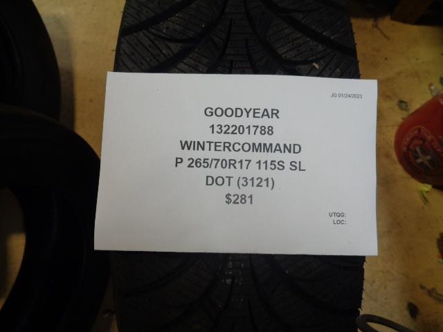 1 GOODYEAR WINTERCOMMAND P 265 70 17 115S SL TIRE 132201788 BQ1