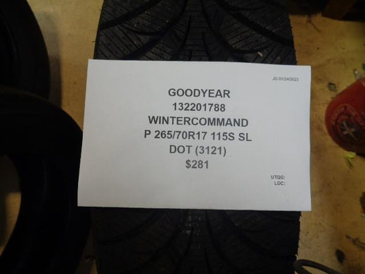 1 GOODYEAR WINTERCOMMAND P 265 70 17 115S SL TIRE 132201788 BQ1