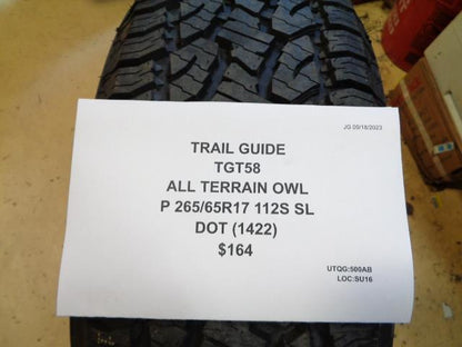 TRAIL GUIDE ALL TERRAIN OWL P 265 65 17 112S ALL TERRAIN TIRE TGT58 BQ2