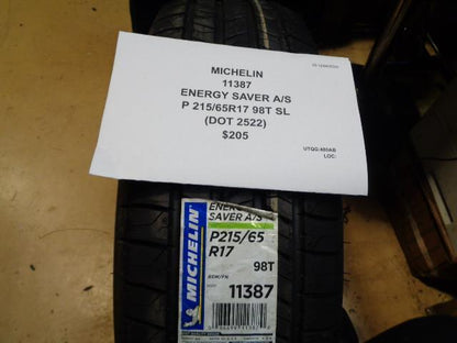 MICHELIN ENERGY SAVER A/S P 215 65 17 98T SL ALL SEASON TIRE 11387 BQ4