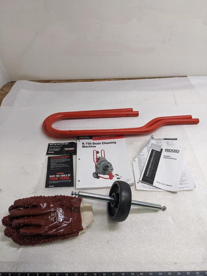 RIDGID K-750 DRUM DRAIN CLEANING MACHINE KIT 115V 200FT 200RPM 3/4"X100' NEW B2