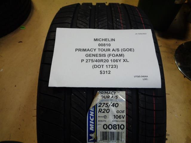 MICHELIN PRIMACY TOUR A/S (GOE) (FOAM) P 275 40 20 106Y XL TIRE 00810 BQ4