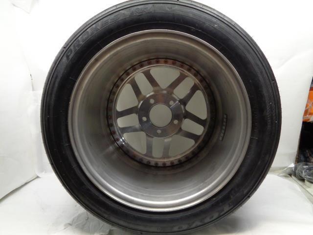 USED CUSTOM POLISHED 18X12 5X4.75 ET 50.50 DRAG BEADLOCK WHEEL W/TOYO TIRE B2