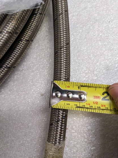 UNBRANDED BRAIDED METALLIC 26' HOSE 5/8" OD 1/2" ID TEFLON LINED NEW R3T3