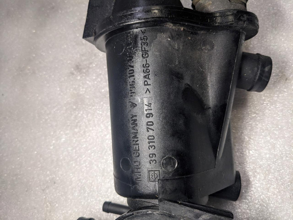 PORSCHE OIL SEPERATOR CRANKCASE VENT VALVE W TUBE 99610702355 USED 996BGL