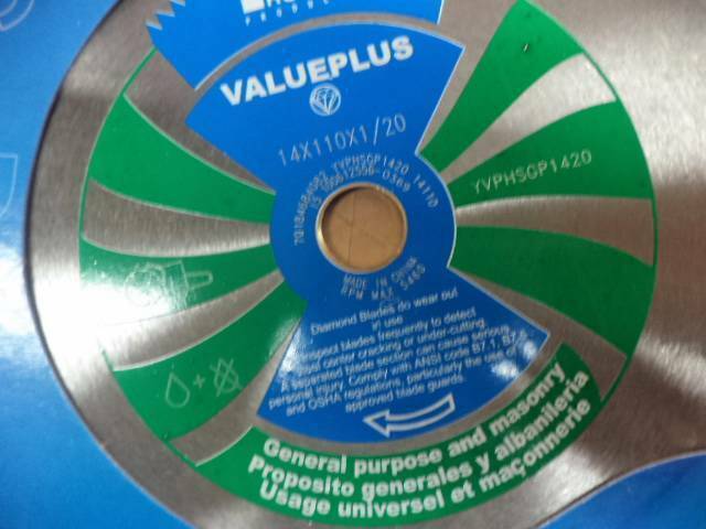 NEW NORTON 14" VALUE PLUS PRO CUT DIAMOND BLADE YVPHSGP1420 SP1T1