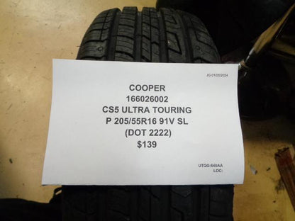 COOPER CS5 UTLRA TOURING P 205 55 16 91V SL TIRE 166026002 CQ1
