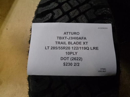 ATTURO TRAIL BLADE XT LT 285 55 20 122/119Q LRE 10PLY TBXT-J3HI0AFA TIRE BQ3