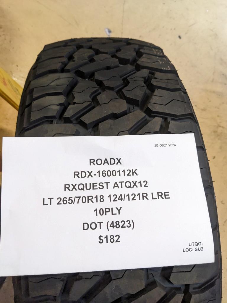 ROADX RXQUEST ATQX12 LT 265 70 18 124/121R LRE 10PLY TIRE 1600112K CQ3