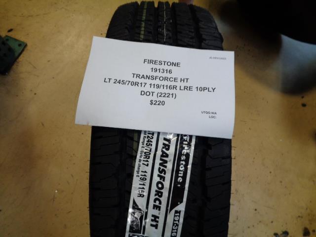 FIRESTONE TRANSFORCE HT LT 245/70R17 119/116R LRE 10PLY TIRE 191316 BQ4