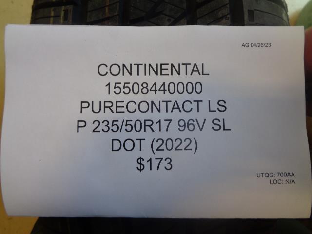 2 CONTINENTAL PURECONTACT LS P 235 50 17 96V SL TIRE 15508440000 BQ2