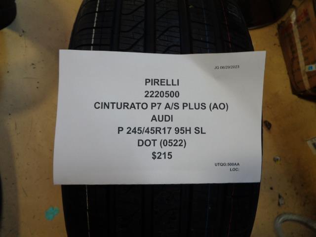 2 PIRELLI CINTURATO P7 A/S (AO) AUDI P 245 45 17 95H SL TIRES 2220500 CQ2
