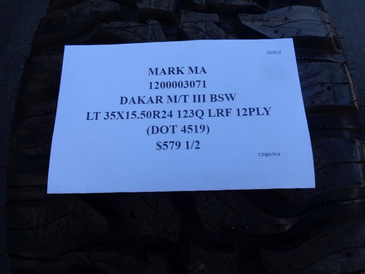 2 MARK MA DAKAR M/T III BSW LT 35 15.5 24 123Q LRF 12PLY MT TIRES 1200003071SU7