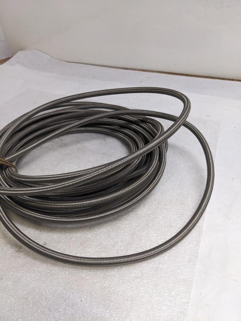 AEROQUIP S-7TW SS BRAIDED HOSE 45' OAL 1/2" OD 3/8" ID TEFLON NEW R5TA