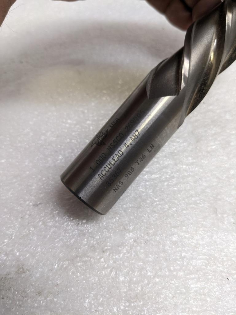 BRUBAKER TOOL 85367 LH END MILL M42 4-FLUTE T350G25-46L 1" DIA. W/N NEW R22T5