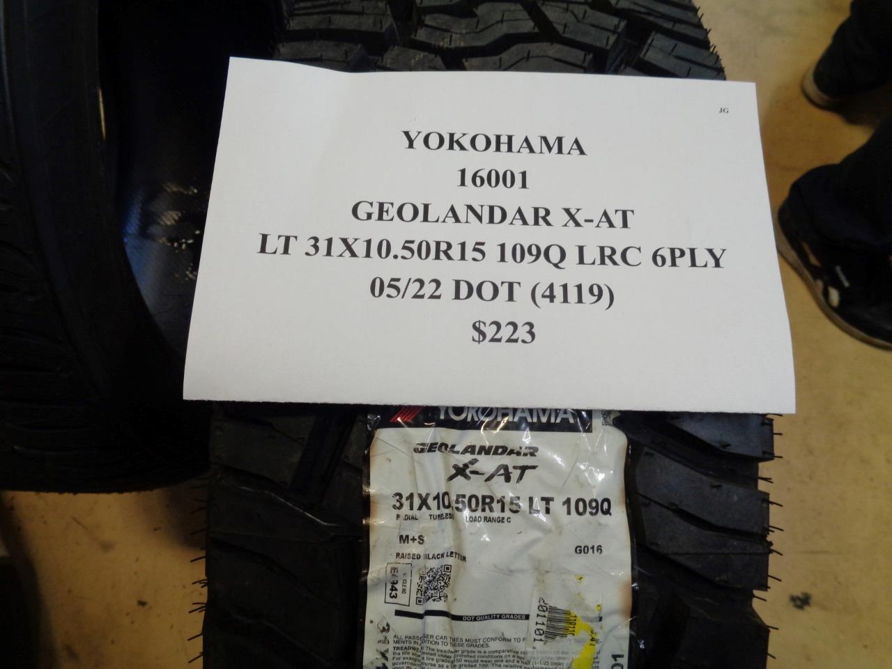 2 NEW YOKOHAMA GEOLANDAR X-AT LT 31 10.5 15 109Q LRC ALL TERRAIN TIRES 16001