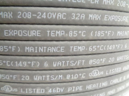 PARALLEL SELF-REGULATING HEATING CABLE 6HTLe2-CR 6 W/FT 20160821803 1000FT H1