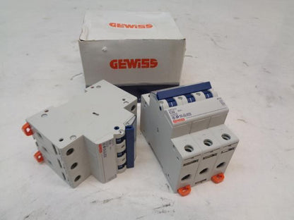 PAIR GEWISS GW92070 MINI CIRCUIT BREAKER MT 60 3P CHARACTERISTIC C 32A 3 MOD R4