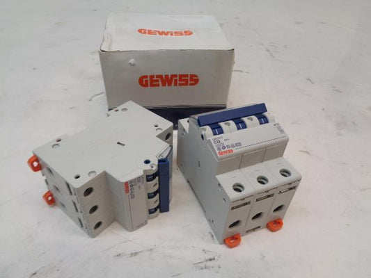 PAIR GEWISS GW92070 MINI CIRCUIT BREAKER MT 60 3P CHARACTERISTIC C 32A 3 MOD R4