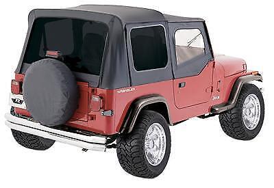 JEEP WRANGLER REPLACEMENT TOP BLACK DENIM/VINYL TINTED WINDOW PANES 68215 SR