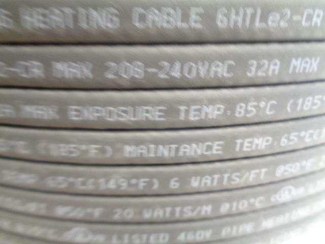 PARALLEL SELF-REGULATING HEATING CABLE 6HTLe2-CR 6 W/FT 20160821803 1000FT H1