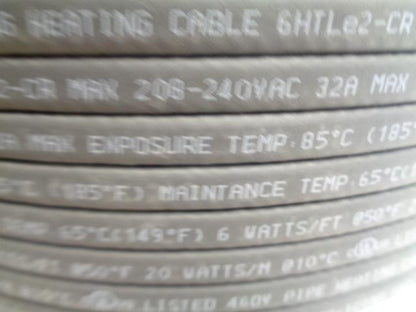 PARALLEL SELF-REGULATING HEATING CABLE 6HTLe2-CR 6 W/FT 20160821803 1000FT H1