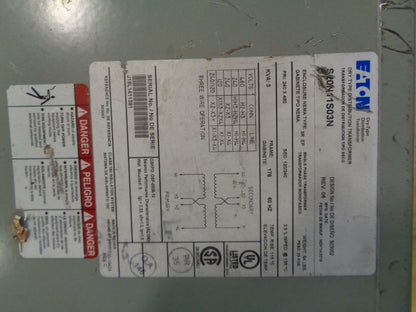 Eaton Cutler Hammer S20N11S03N  Phase 1 3000VA Class H Transformer NEW BSRG2