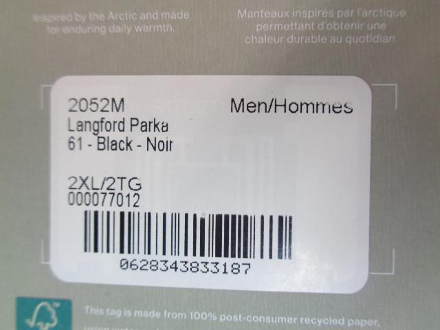 CANADA GOOSE MENS LANGFORD PARKA BLACK 2XL/2TG 2052M NEW SR
