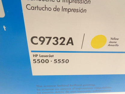 1 NEW HP YELLOW TONER CARTRIDGE  C9732A FOR COLORJET 5500 5550 SR
