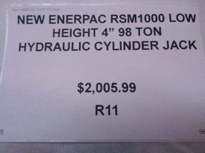 NEW ENERPAC RSM1000 LOW HEIGHT 4" 98 TON HYDRAULIC CYLINDER JACK R11