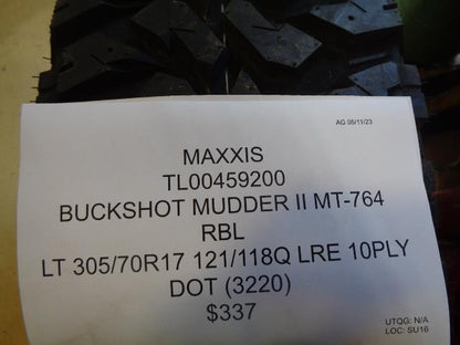 MAXXIS BUCKSHOT MUDDER II MT-764 LT 305 70 17 121/118Q LRE 10PLY TL00459200 BQ2