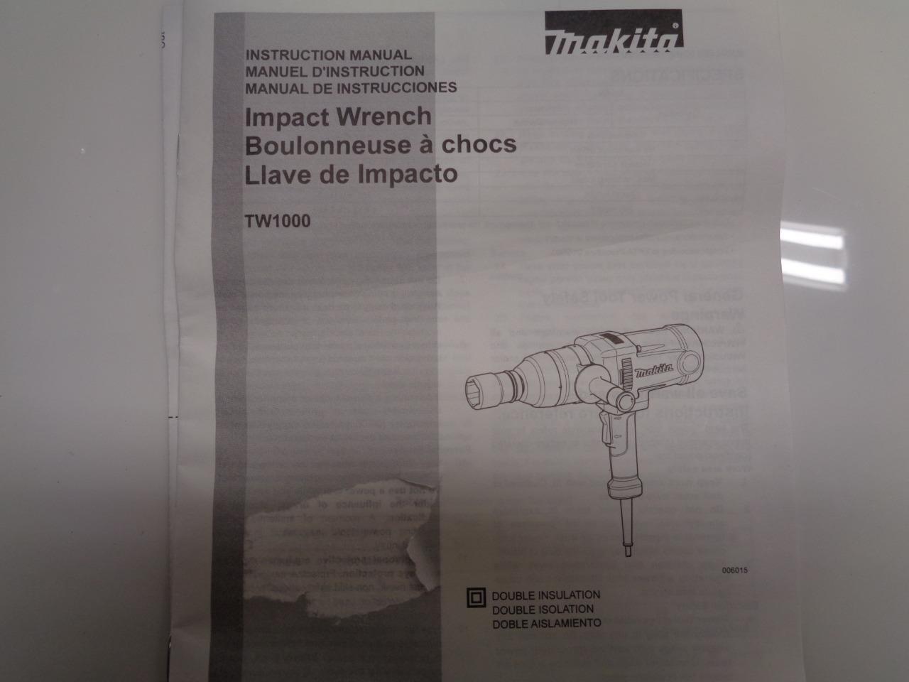 NEW MAKITA TW1000 IMPACT WRENCH 120 VAC 12A 1" 738LB/FT TORQUE MAX BSR35
