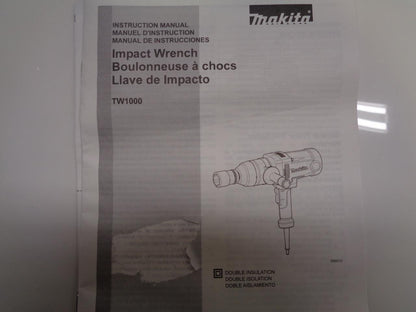 NEW MAKITA TW1000 IMPACT WRENCH 120 VAC 12A 1" 738LB/FT TORQUE MAX BSR35