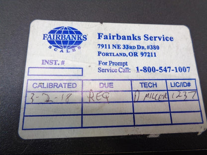 USED FAIRBANKS SCALES 2600 SERIES CAT SCALE CONTROLLER 115 VAC 50/60Hz SR