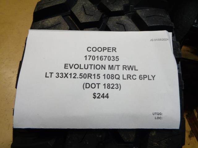 COOPER EVOLUTION M/T RWL LT 33 12.50 15 108Q LRC 6PLY TIRE 170167035 CQ1