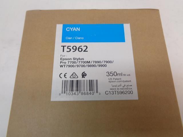 NEW EPSON CYAN ULTRACHROME HDR INK CARTRIDGE 350ML T596200 SR
