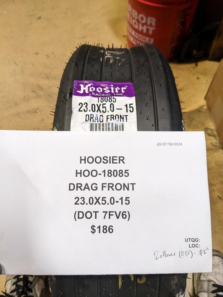 HOOSIER DRAG FRONT 23.0 5.0 15 DRAG RACING TIRE 18085 CQ3