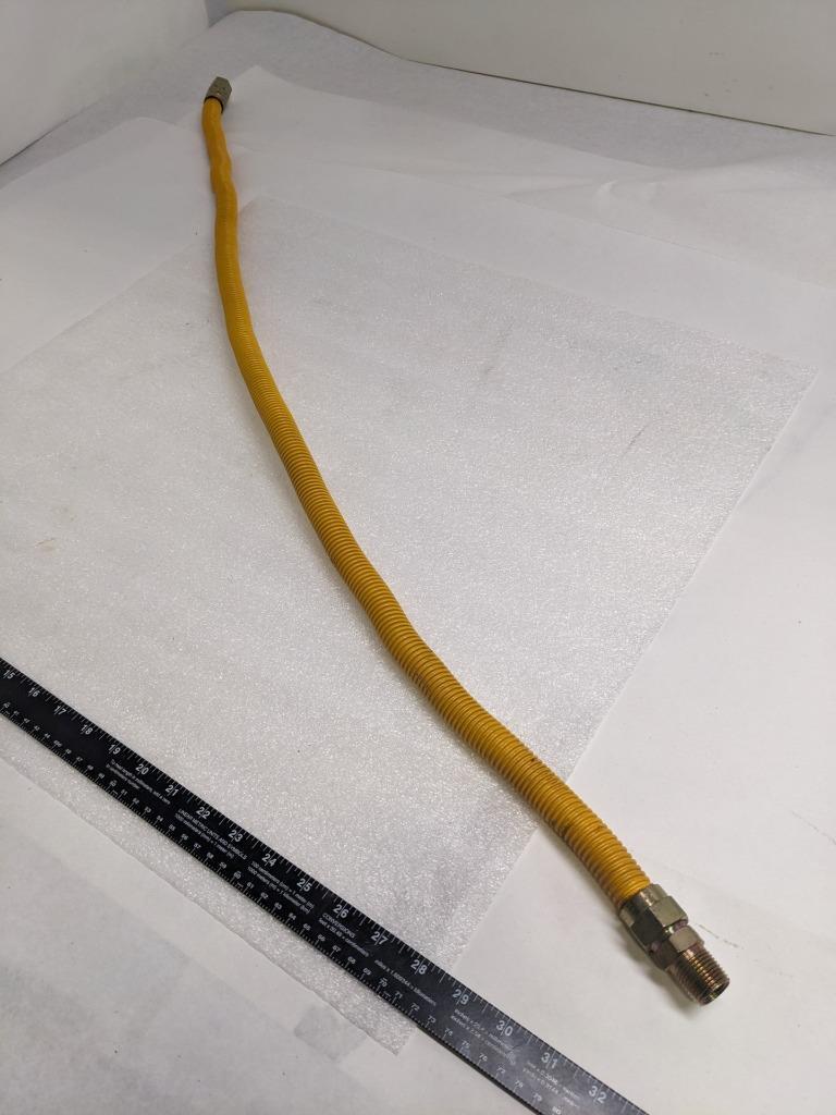 UNBRANDED GAS CONNECTOR 48" OAL 1/2" ID 1/2" MIP 5/8" OD YELLOW NEW R22T2