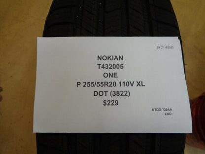 2 NOKIAN ONE P 255 55 20 110V XL ALL SEASON TIRES T432005 CQ2