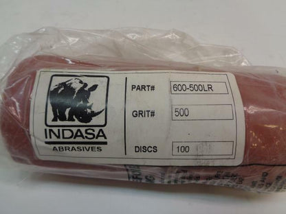 NEW INDASA ABRASIVES 100 DISK ROLL 500 GRIT 600-500LR R7TE
