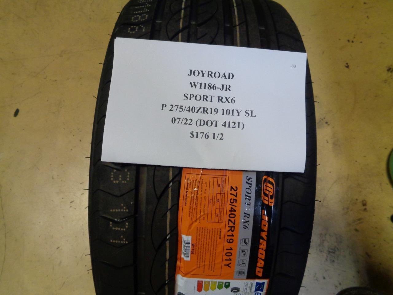 2 NEW TIRES JOYROAD SPORT RX6 275 40 19 101Y SL W1186-JR