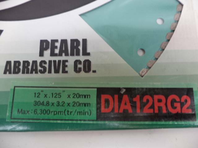 NEW PEARL ABRASIVE CO 12"x.125"x20MM DRY CUT DIAMOND BLADE DIA12RG2 SP2T2