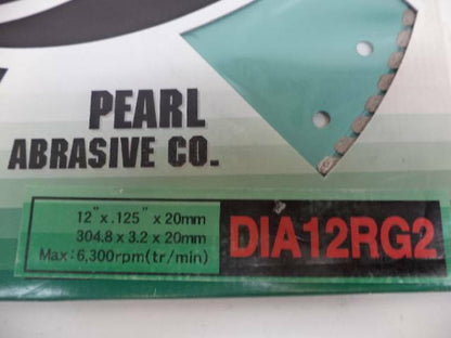 NEW PEARL ABRASIVE CO 12"x.125"x20MM DRY CUT DIAMOND BLADE DIA12RG2 SP2T2