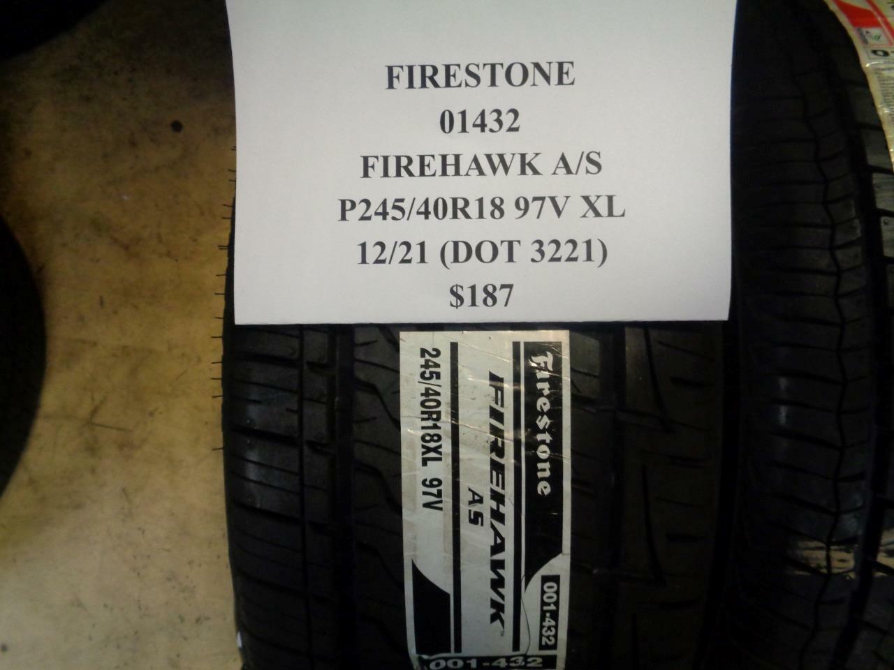 1 FIRESTONE FIREHAWK A/S P 245 40 18 97V XL ALL SEASON TIRE 001432 