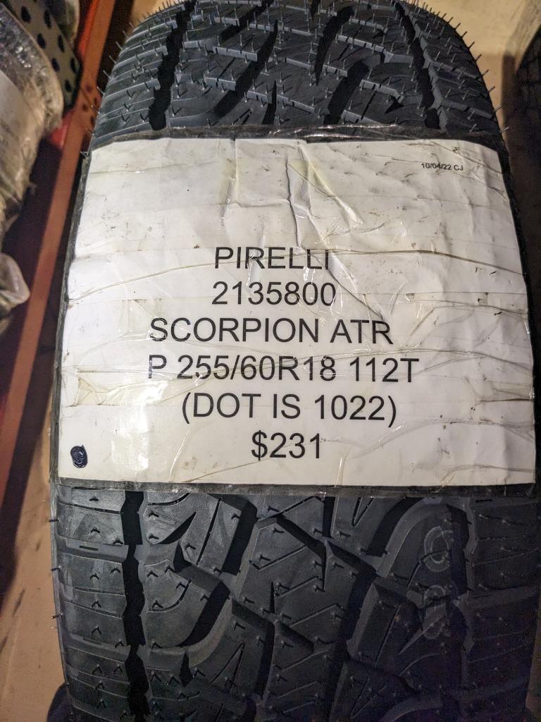 PIRELLI SCORPION ATR P 255 60 18 112T XL TIRE 2135800 CQ2