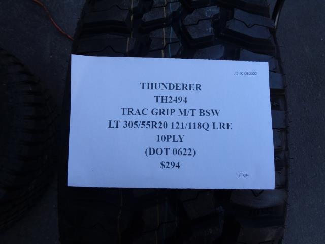 THUNDERER TRAC GRIP M/T LT 305 55 20 121/118Q LRE 10PLY TIRE TH2494 AQ4
